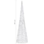 Cône lumineux décoratif pyramide à LED Acrylique Bleu 90 cm – Image 5
