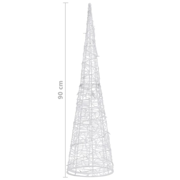 Cône lumineux décoratif pyramide à LED Acrylique Bleu 90 cm – Image 5