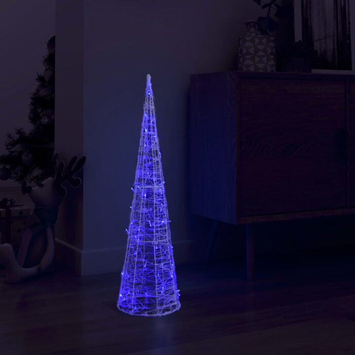 Cône lumineux décoratif pyramide à LED Acrylique Bleu 90 cm – Image 1