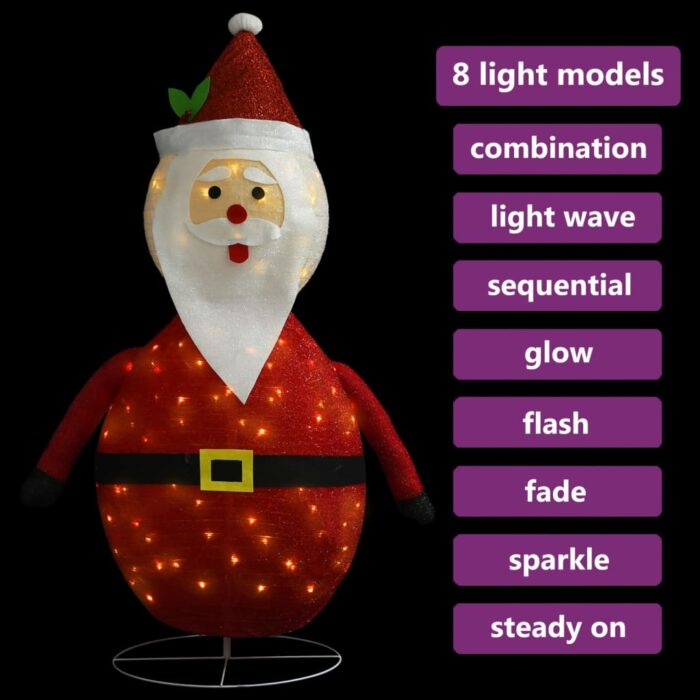 Décoration de Noël Figurine Père Noël LED Tissu de luxe 120 cm – Image 2