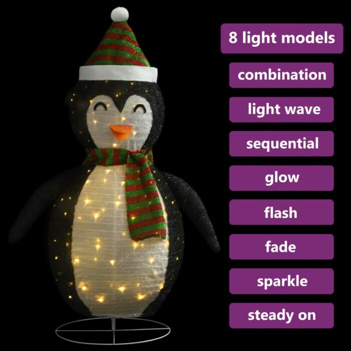 Décoration de Noël pingouin à LED Tissu de luxe 120 cm – Image 2