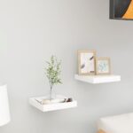Étagères murales 2 pcs Chêne et blanc 23x23,5x3,8 cm MDF