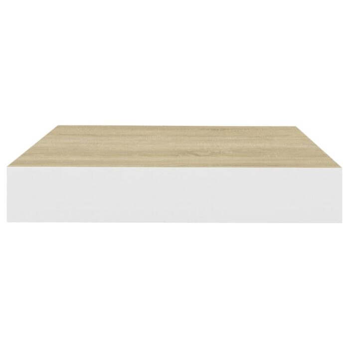 Étagères murales 4 pcs Chêne et blanc 23x23,5x3,8 cm MDF – Image 3