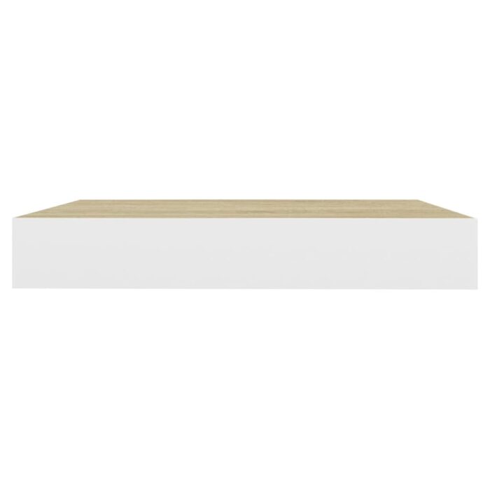 Étagères murales 4 pcs Chêne et blanc 23x23,5x3,8 cm MDF – Image 4