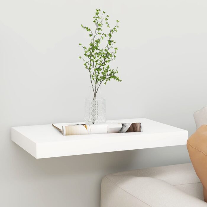 Étagère murale flottante chêne et blanc 50x23x3,8 cm MDF – Image 1