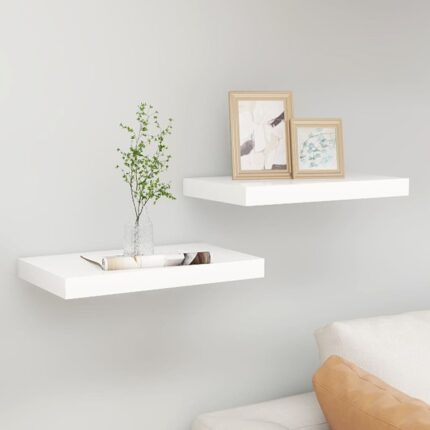 Étagères flottantes 2 pcs chêne et blanc 50x23x3,8 cm MDF