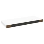 Étagère murale flottante chêne et blanc 60x23,5x3,8 cm MDF – Image 4