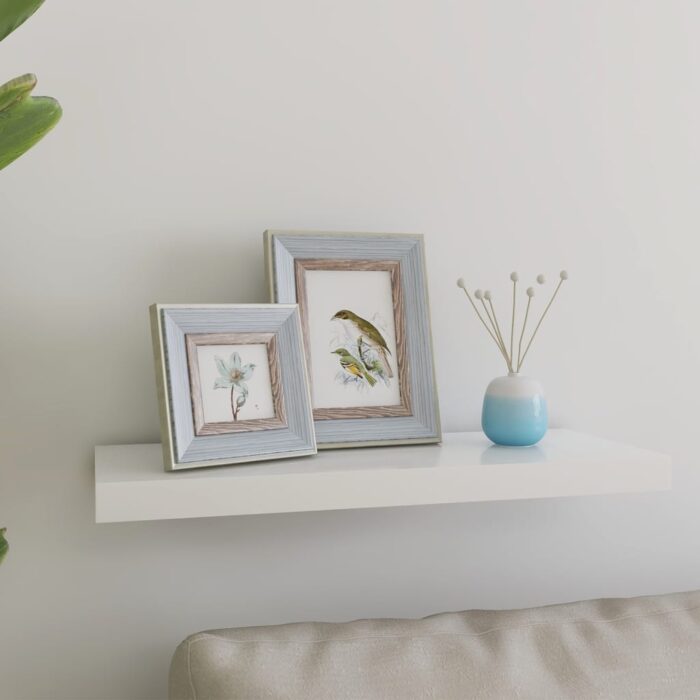 Étagère murale flottante chêne et blanc 60x23,5x3,8 cm MDF – Image 1