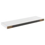 Étagère flottante murale chêne et blanc 80x23,5x3,8 cm MDF – Image 4
