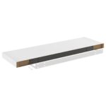 Étagère flottante murale chêne et blanc 80x23,5x3,8 cm MDF – Image 5