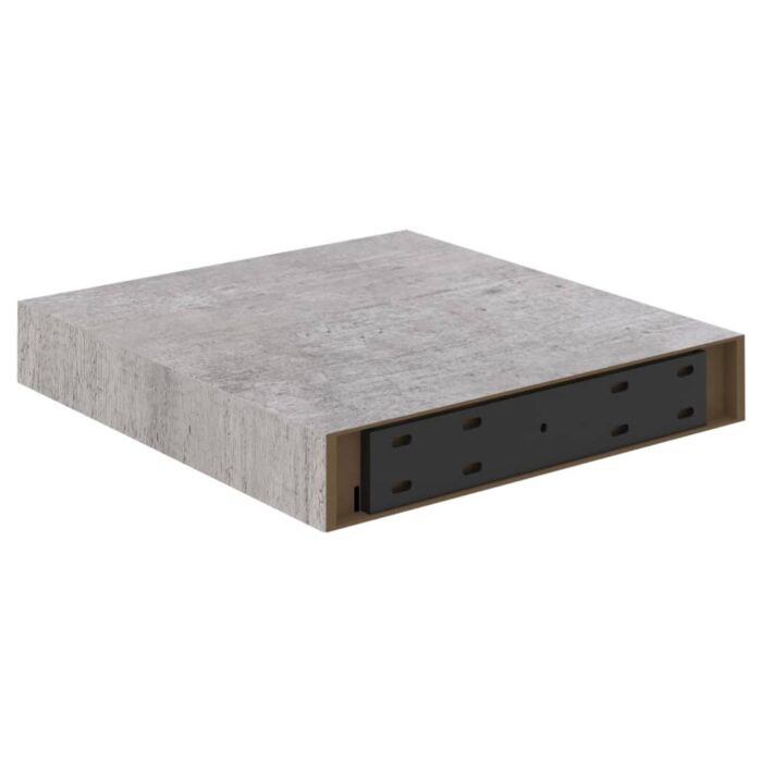Étagères murales flottantes 2 pcs gris béton 23x23,5x3,8 cm MDF – Image 5