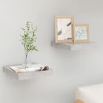 Étagères murales flottantes 2 pcs gris béton 23x23,5x3,8 cm MDF