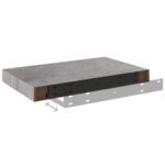 Étagères murales flottantes 4 pcs gris béton 40x23x3,8 cm MDF – Image 6