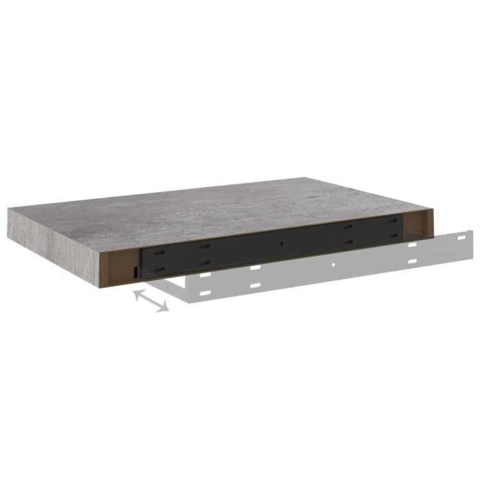Étagère murale flottante gris béton 50x23x3,8 cm MDF – Image 5