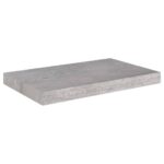 Étagères murales flottantes 4 pcs gris béton 50x23x3,8 cm MDF – Image 2