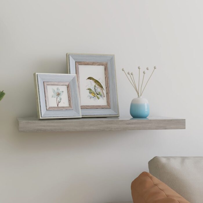 Étagère murale flottante gris béton 60x23,5x3,8 cm MDF – Image 1