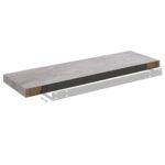 Étagères murales flottantes 2 pcs gris béton 80x23,5x3,8 cm MDF – Image 6