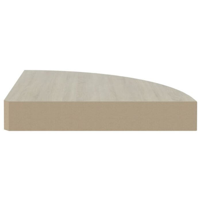 Étagère d'angle murale Chêne et blanc 25x25x3,8 cm MDF – Image 3