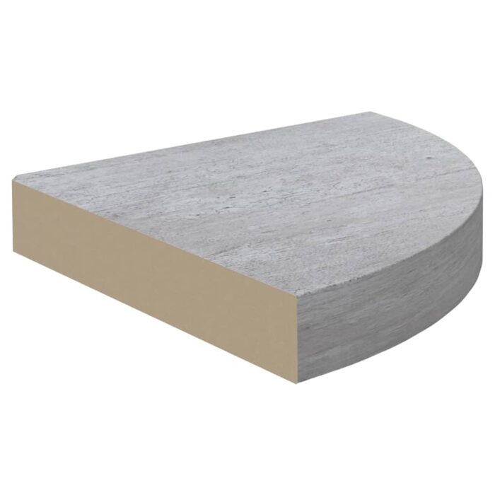 Étagères d'angle murales 2 pcs Gris béton 25x25x3,8 cm MDF – Image 3