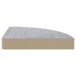 Étagères d'angle murales 2 pcs Gris béton 25x25x3,8 cm MDF – Image 4