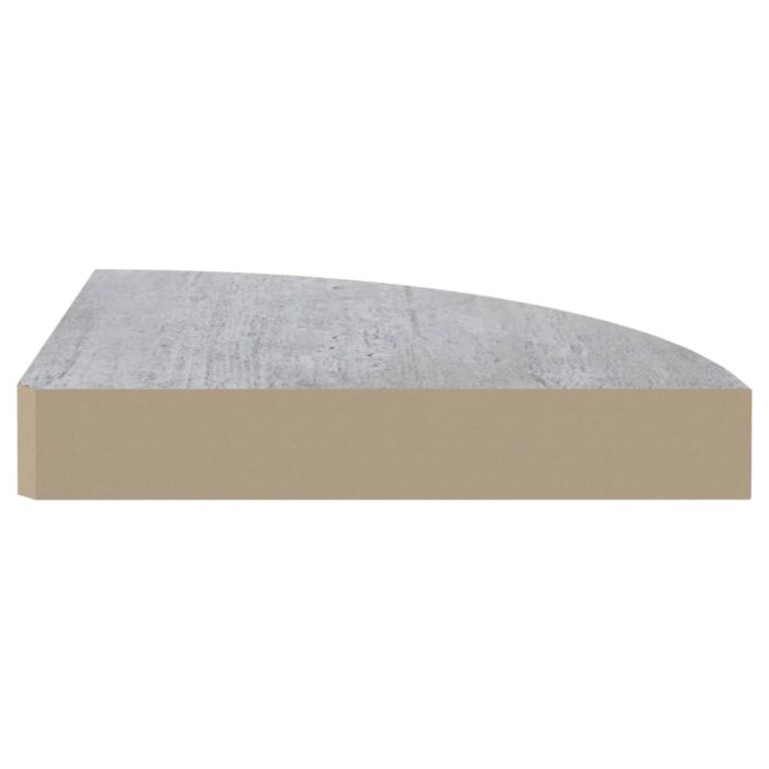 Étagères d'angle murales 2 pcs Gris béton 25x25x3,8 cm MDF – Image 4