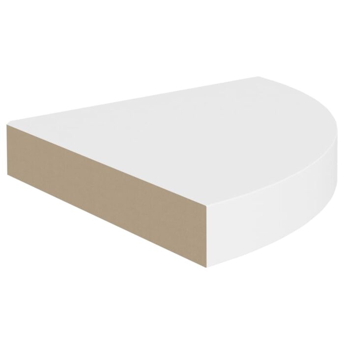 Étagère d'angle murale Chêne et blanc 35x35x3,8 cm MDF – Image 2