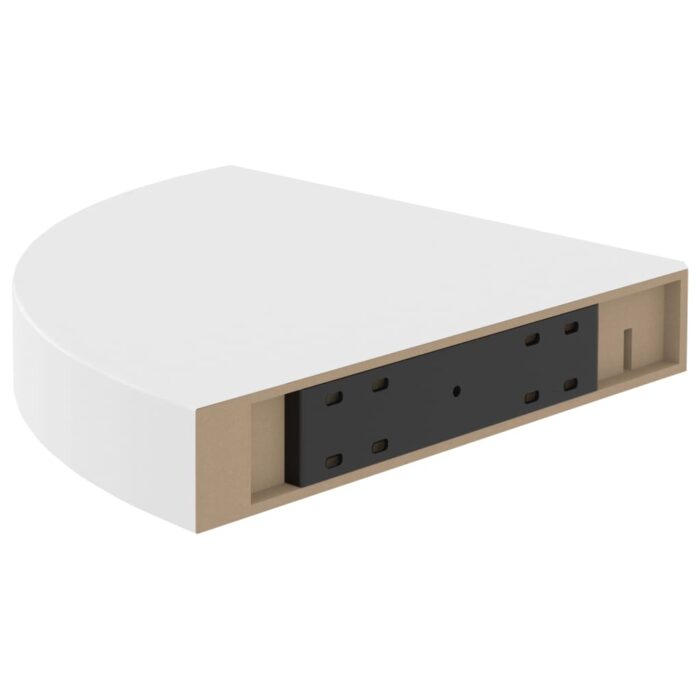 Étagère d'angle murale Chêne et blanc 35x35x3,8 cm MDF – Image 4
