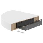 Étagère d'angle murale Chêne et blanc 35x35x3,8 cm MDF – Image 5