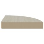 Étagères d'angle murales 4 pcs Chêne et blanc 35x35x3,8 cm MDF – Image 4
