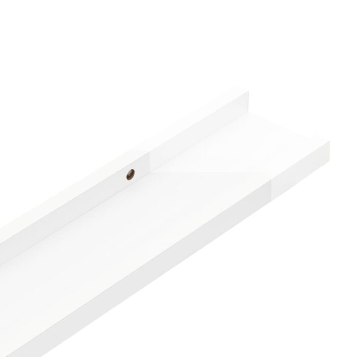 Étagères murales 2 pcs Blanc brillant 80x9x3 cm – Image 5