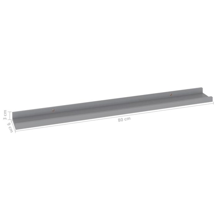 Étagères murales 4 pcs Gris 80x9x3 cm – Image 8