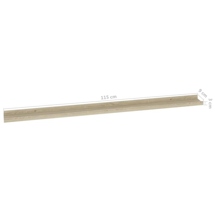 Étagères murales 4 pcs chêne sonoma 115x9x3 cm – Image 8