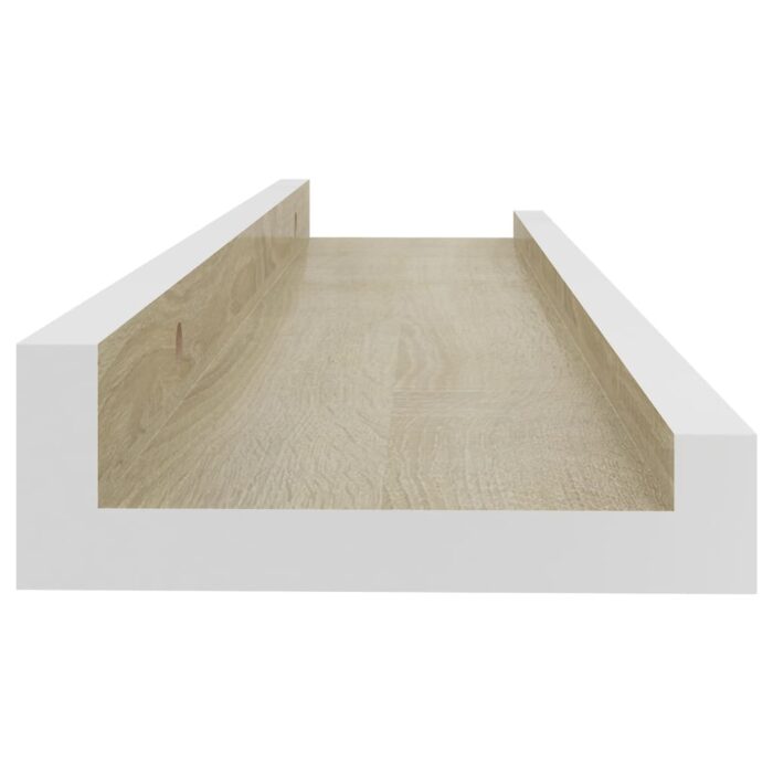 Étagères murales 2 pcs blanc et chêne sonoma 40x9x3 cm – Image 4