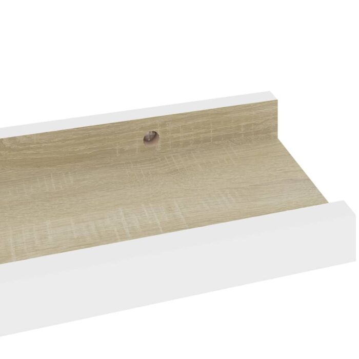 Étagères murales 2 pcs blanc et chêne sonoma 40x9x3 cm – Image 5