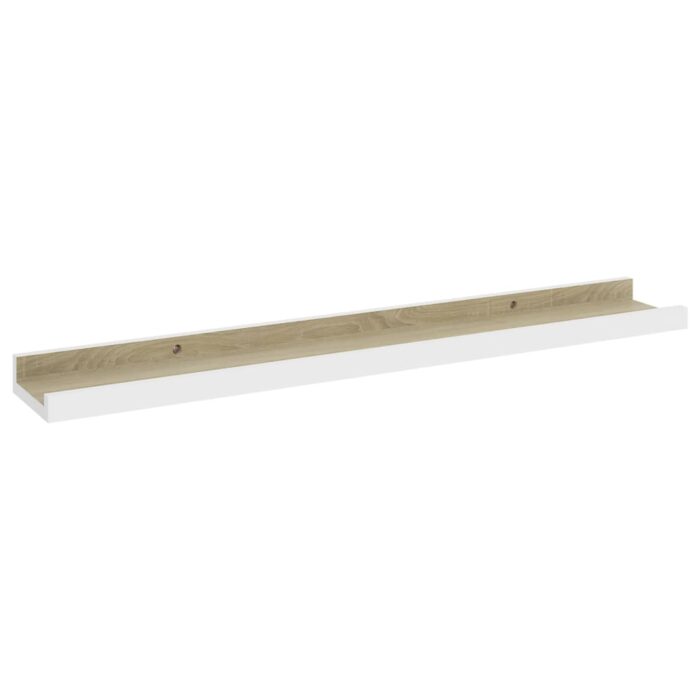 Étagères murales 4 pcs blanc et chêne sonoma 60x9x3 cm – Image 2
