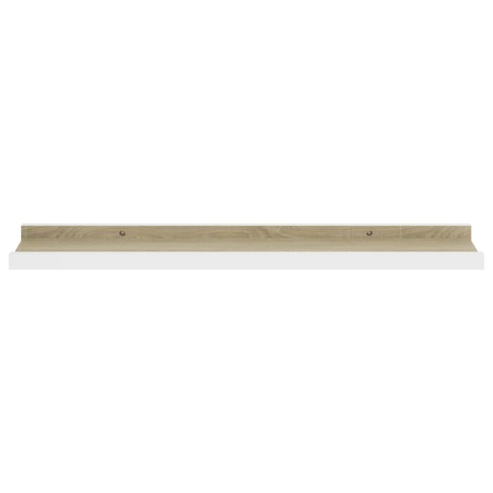 Étagères murales 4 pcs blanc et chêne sonoma 60x9x3 cm – Image 3