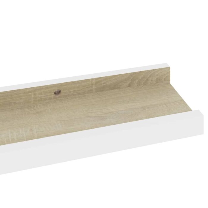 Étagères murales 4 pcs blanc et chêne sonoma 60x9x3 cm – Image 5
