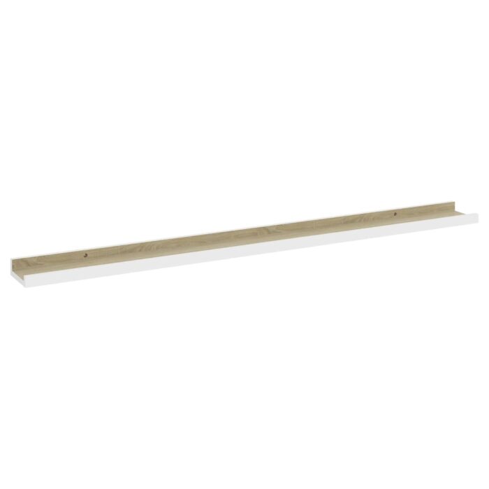 Étagères murales 4 pcs blanc et chêne sonoma 100x9x3 cm – Image 2