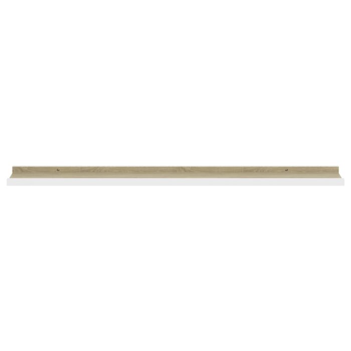 Étagères murales 4 pcs blanc et chêne sonoma 100x9x3 cm – Image 3