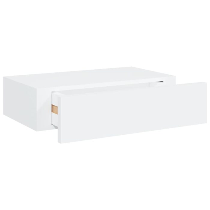 Étagères à tiroirs murales 2 pcs Blanc 40x23,5x10 cm MDF – Image 5
