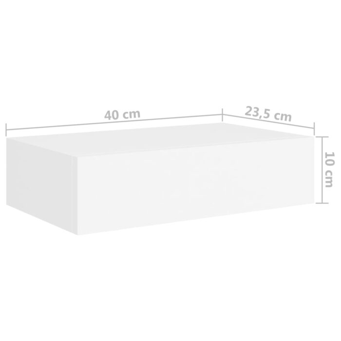 Étagères à tiroirs murales 2 pcs Blanc 40x23,5x10 cm MDF – Image 8
