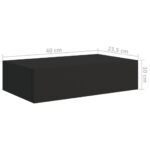 Étagères à tiroirs murales 2 pcs noir 40x23,5x10 cm MDF – Image 8