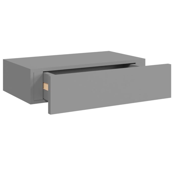 Étagères à tiroirs murales 2 pcs gris 40x23,5x10 cm MDF – Image 5