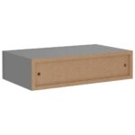 Étagères à tiroirs murales 2 pcs gris 40x23,5x10 cm MDF – Image 6