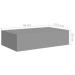 Étagères à tiroirs murales 2 pcs gris 40x23,5x10 cm MDF – Image 8