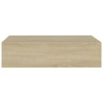 Étagère à tiroir murale chêne 40x23,5x10 cm MDF – Image 2