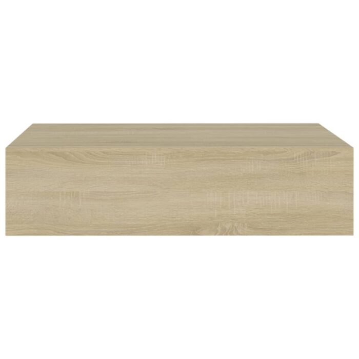 Étagère à tiroir murale chêne 40x23,5x10 cm MDF – Image 2