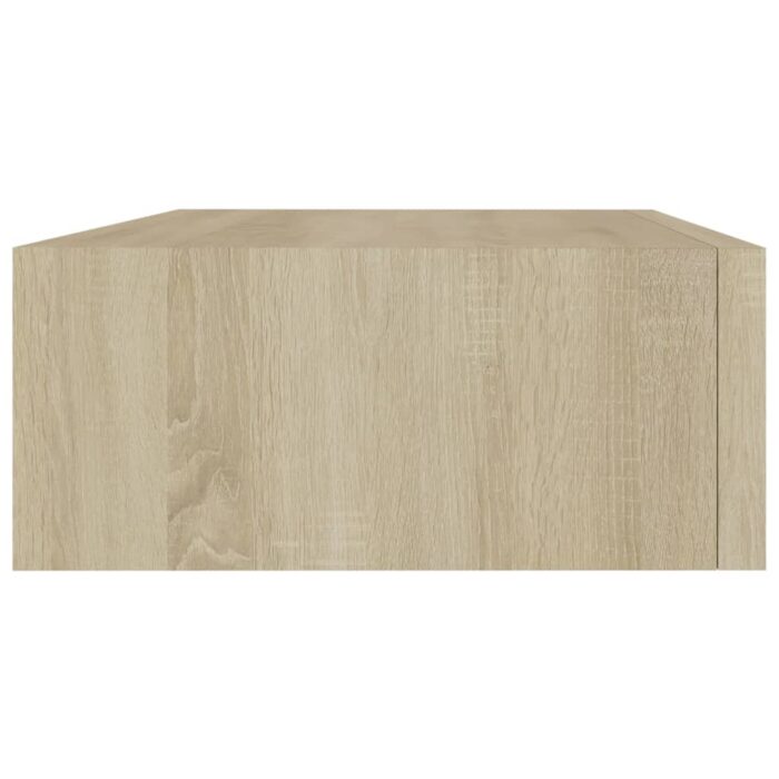 Étagère à tiroir murale chêne 40x23,5x10 cm MDF – Image 3