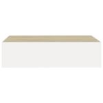 Étagères à tiroir murales 2 pcs Chêne et blanc 40x23,5x10cm MDF – Image 3