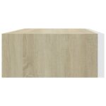 Étagères à tiroir murales 2 pcs Chêne et blanc 40x23,5x10cm MDF – Image 4